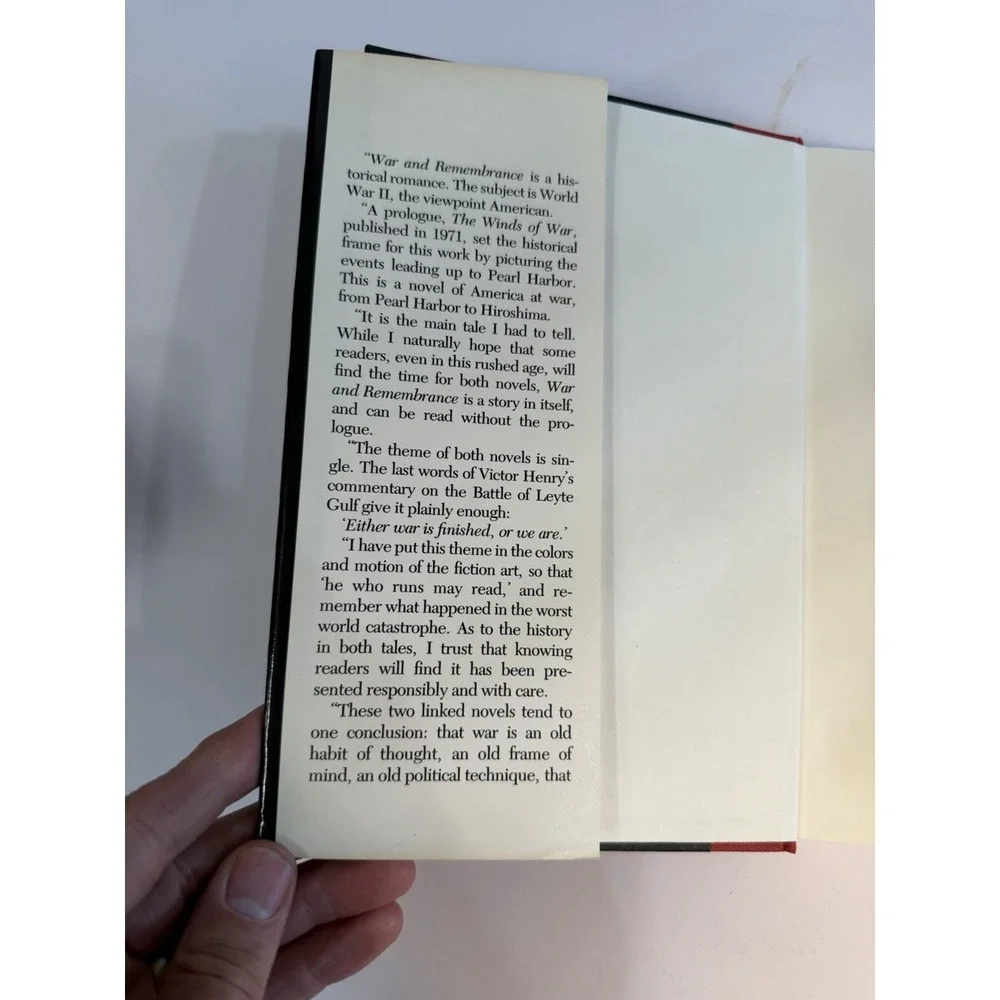 Herman Wouk War and Remembrance 1978 First Edition Little Brown‎ Dust Jacket